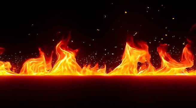 Fiery flames border