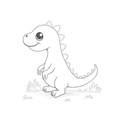 Step into the prehistoric world of cuteness with this Kawaii Velociraptor Coloring Page! This adorable baby Velociraptor is designed with bold, thick outlines, making it perfect for coloring book love