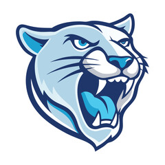 A fierce panther mascot logo with glowing eyes and a roaring expression. Bold, sleek, and powerful, representing strength, agility, and dominance for any brand or team.