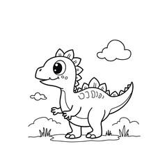 Step into the prehistoric world of cuteness with this Kawaii Velociraptor Coloring Page! This adorable baby Velociraptor is designed with bold, thick outlines, making it perfect for coloring book love