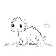Step into the prehistoric world of cuteness with this Kawaii Velociraptor Coloring Page! This adorable baby Velociraptor is designed with bold, thick outlines, making it perfect for coloring book love