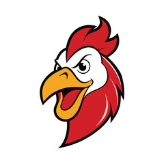 A bold rooster beak mascot logo, featuring sharp, vibrant colors and strong, dynamic lines. Symbolizing strength, energy, and determination for any brand or sports team.