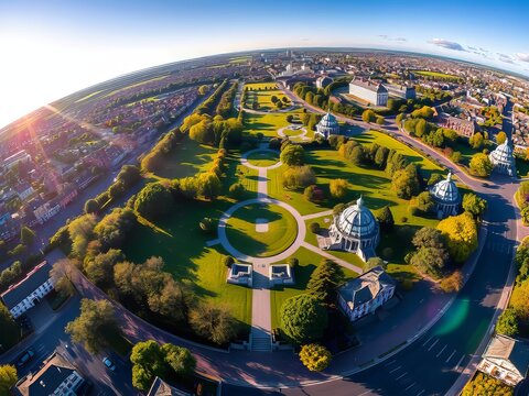 Galway City Parks Aerial View - Celia Griffin & South Park - Sunny Day