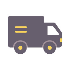 Fototapeta premium Logistics truck for delivery in dark gray and yellow