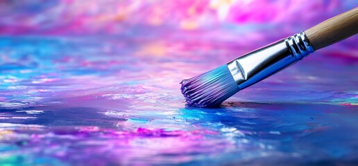 Paintbrush strokes vibrant colors canvas. Abstract art background