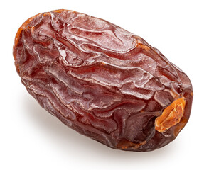 Semi-dry date, or date palm fruit isolated on white background. File contains clipping path.