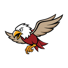 Obraz premium The flying eagle mascot logo symbolizes strength, freedom, and vision, with powerful wings spread wide, soaring through the sky, inspiring courage and determination in all.