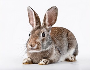 Fototapeta premium rabbit is sitting on white background