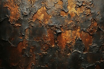 Weathered rusted metal surface texture. AI image