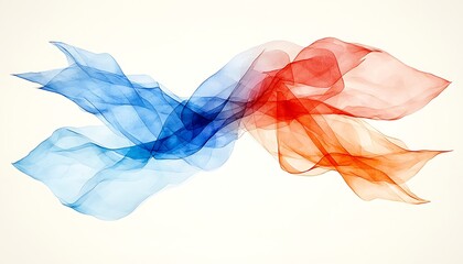 Fototapeta premium Abstract Flowing Red Blue Silk Swirls.