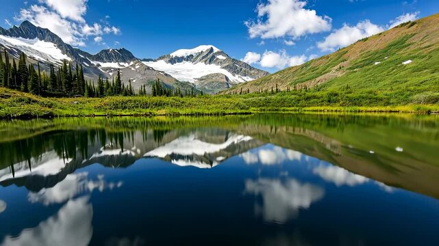 Serene Mountain Landscape with Reflective Lake