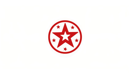 Red five-pointed stars circle design on white background, symbolism