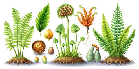 Fern Life Cycle Stages Illustrated
