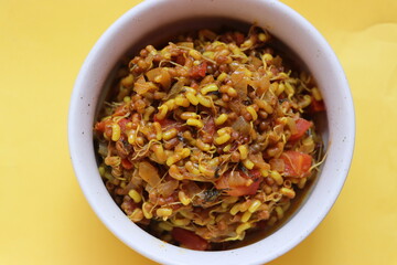 Matki chi usal, sprouted moth bean curry