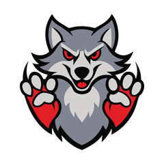 A bold wolf claws mascot logo featuring sharp, fierce talons tearing through with power. Perfect for sports teams, gaming, or brands seeking a strong, aggressive identity.