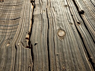 Obraz premium Aged Grey Wood Plank Texture Closeup - Vibrant Natural Detail