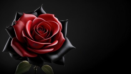 black red rose isolated