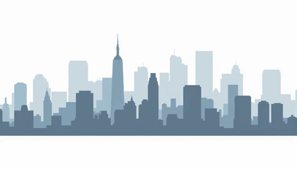 Abstract city skyline design in grey and blue, urban elegance