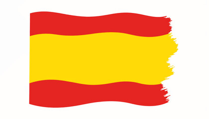 Naklejka premium Flag of Spain waving on white background, national symbolism