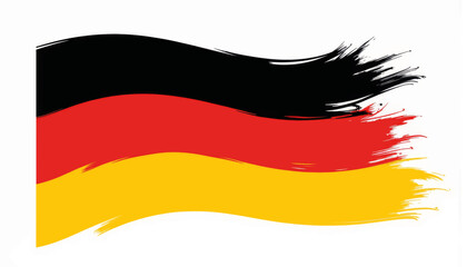 Naklejka premium Stylized Germany flag in bold colors on pure white background, national pride