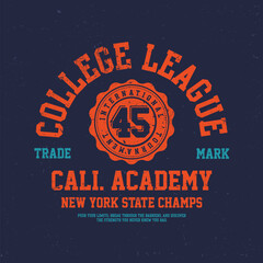 college, typographic slogan college graphic. Current college boys, girls t-shirt graphic