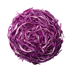 Fototapeta premium Shredded purple cabbage on transparency background, vibrant and fresh, perfect for salads
