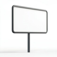Blank signage on a single pole poised to convey information in public spaces during daylight hours