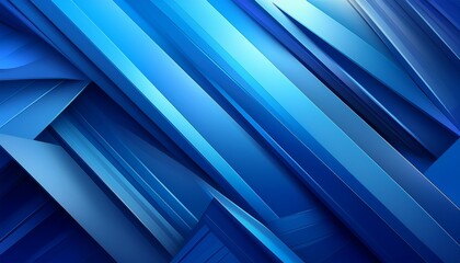 Obraz premium abstract blue geometric background with dynamic 3d shapes and light gradients