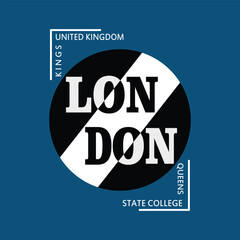 London kings queens circle college label, illustration vector style, letters style
