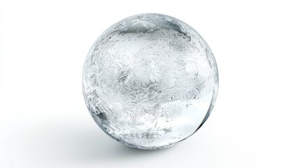 Naklejka premium Shimmering Ice Sphere with Frozen Texture and Realistic Transparency
