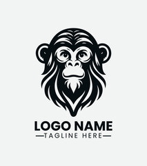 Monkey Logo vector, Jungle Animal Logo