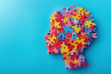 World Autism Awareness Day, child boy or girl, colorful puzzles