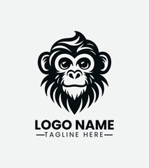 Monkey Logo vector, Jungle Animal Logo