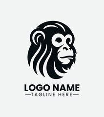 Monkey Logo vector, Jungle Animal Logo