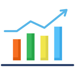 Trend icon in Flat Color Style. Simple Vector Design. Simple Vector Flat Icon