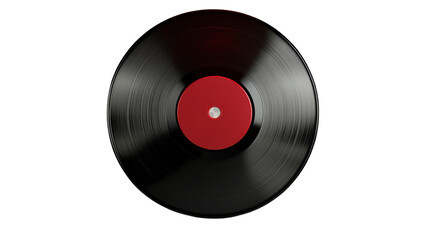 Obraz premium 3d vinyl record featuring a bold red center on white background