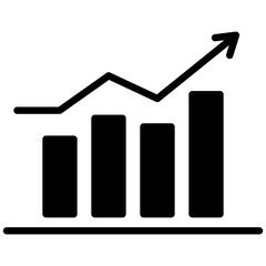 Trend icon in Glyph Style. Simple Vector Design. Simple Vector Glyph Icon