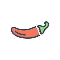 Color illustration icon for chili