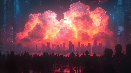Holographic classroom with cloud computing concept