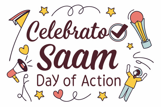 SAAM DAY OF ACTION vector illustration