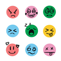 Modern outline style emoji icons collection. Premium quality symbols and sign web logo collection. Pack modern infographic logo and pictogram. Simple emoticons pictograms.