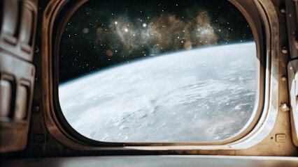 A glowing planetary disk floating in deep space, surrounded by cosmic nebulae and distant stars, offering a serene and vast celestial background with room for text or design elements.