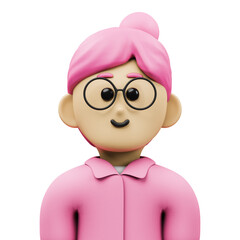 girl in pink avatar 3d illustration