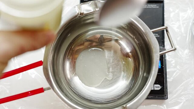 Making home cosmetics with coconut oil in a simple DIY process