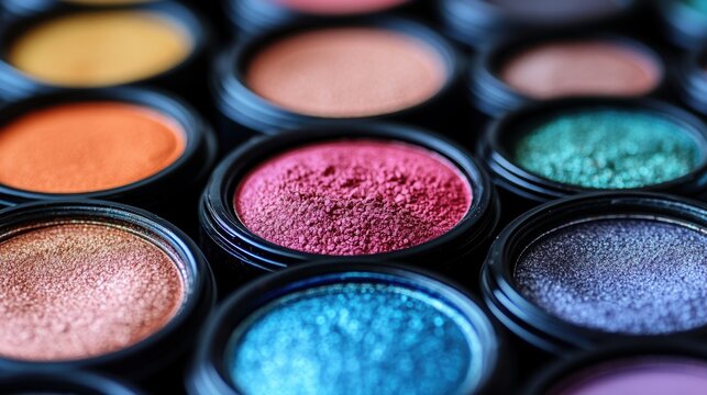 A curated collection of cosmetic samples, a vibrant array of colors and textures waiting to be discovered.