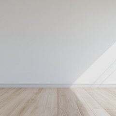 シンプルな白い壁とナチュラルな木目フローリング | Simple White Wall and Natural Wood Flooring
