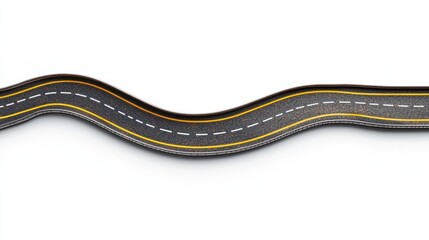 Naklejka premium Top-Down View of Straight Asphalt Road