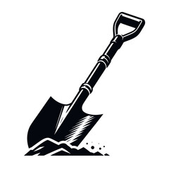 Shovel silhouette black color vector