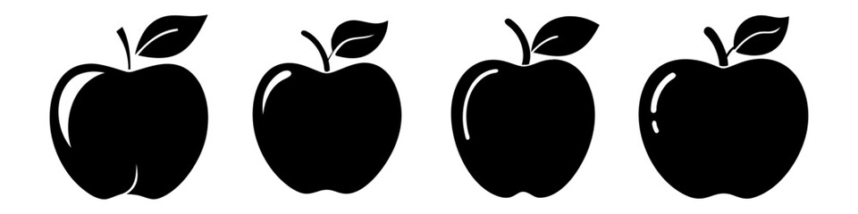 apple icon, apple silhouette vector illustration-simple silhouette illustration of apple, perfect for apple logos and icons