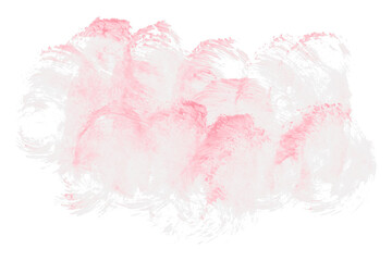Bright pink watercolor or ink stain with watercolor marks on transparent background.